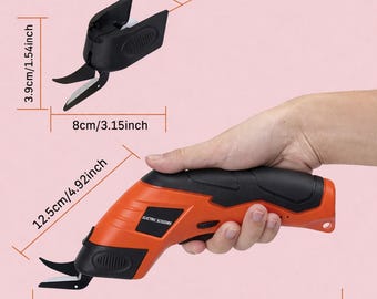 Cordless Electric Scissors, Fabric Cutter, Leather, Carpet, Plastic, Cardboard Tool