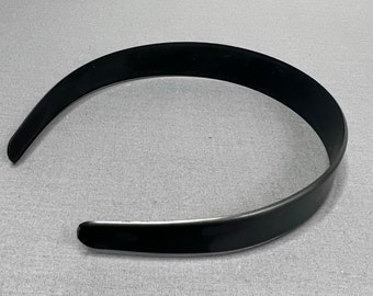 6 Black Plastic Headband Black Blanks - 20mm (3/4 inch)