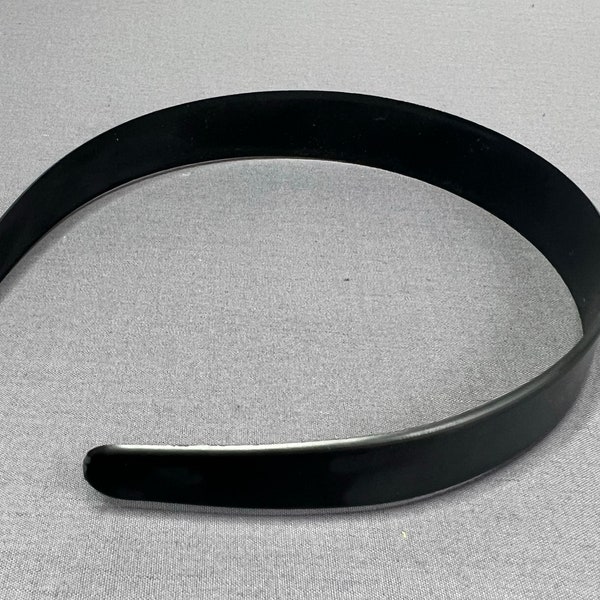 6 Black Plastic Headband Black Blanks - 20mm (3/4 inch)