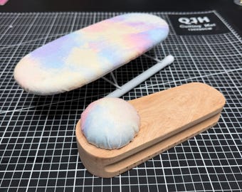 Mini Ironing Board and Clapper Set: Sleeve Ironing Pad with Sunset Cover