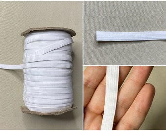 3/8 inch elastic, white or black BRAIDED elastic By The Yard, 3/8" braided elastic is great for face masks or apparel