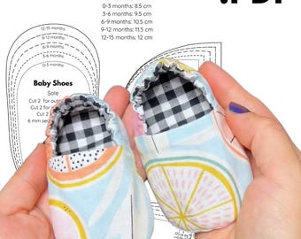 Naaipatroon omkeerbare babyslofjes: 5 maten (pdf)
