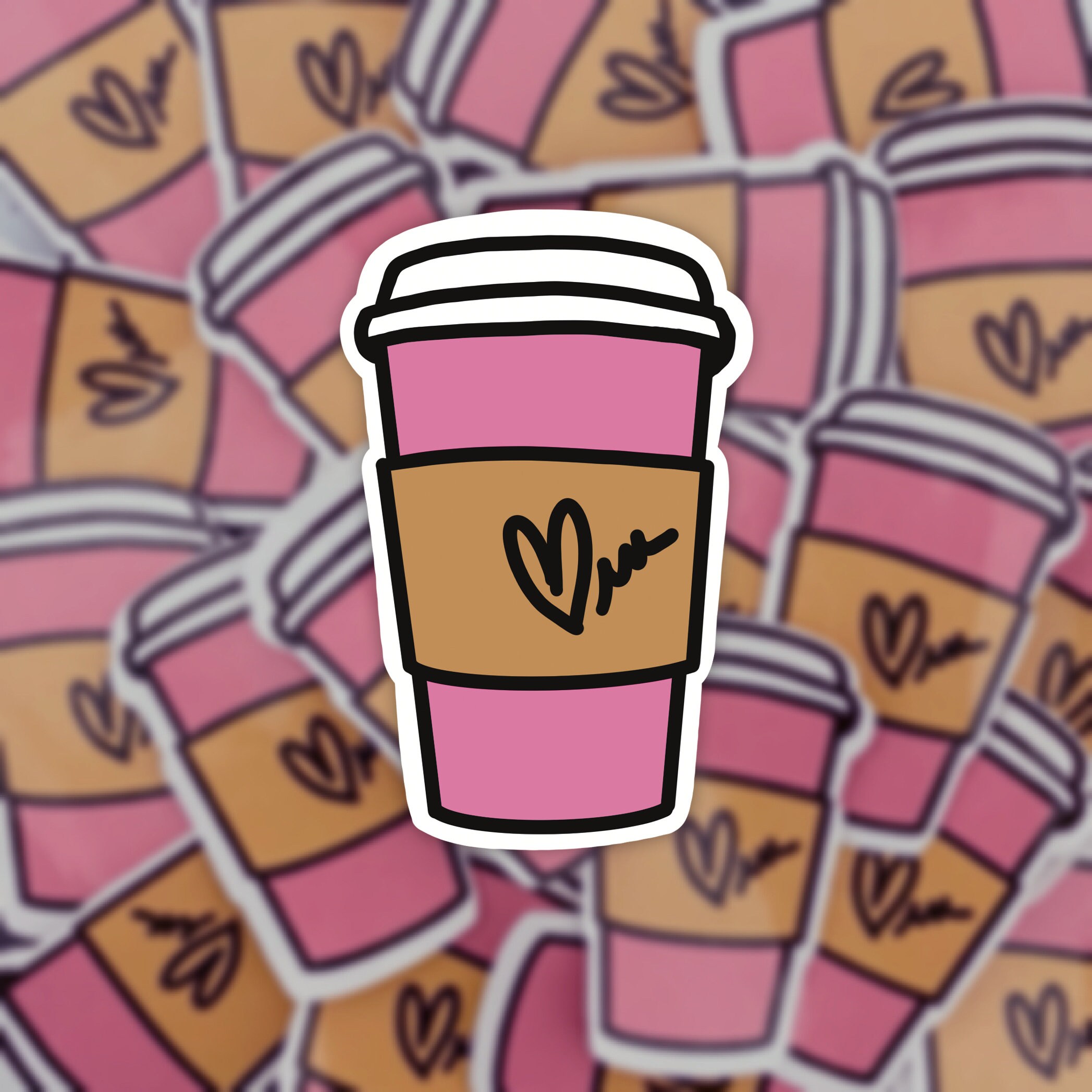 Coffee Cup Sticker Cute Sticker Coffee Tea Cup Water | Etsy