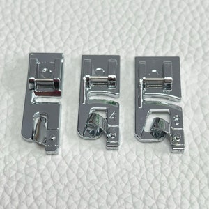 3 Narrow Rolled Hem Presser Foot for Domestic Machine Low Shank Sewing Machine Universal Presser Foot 3mm, 4mm, 6mm