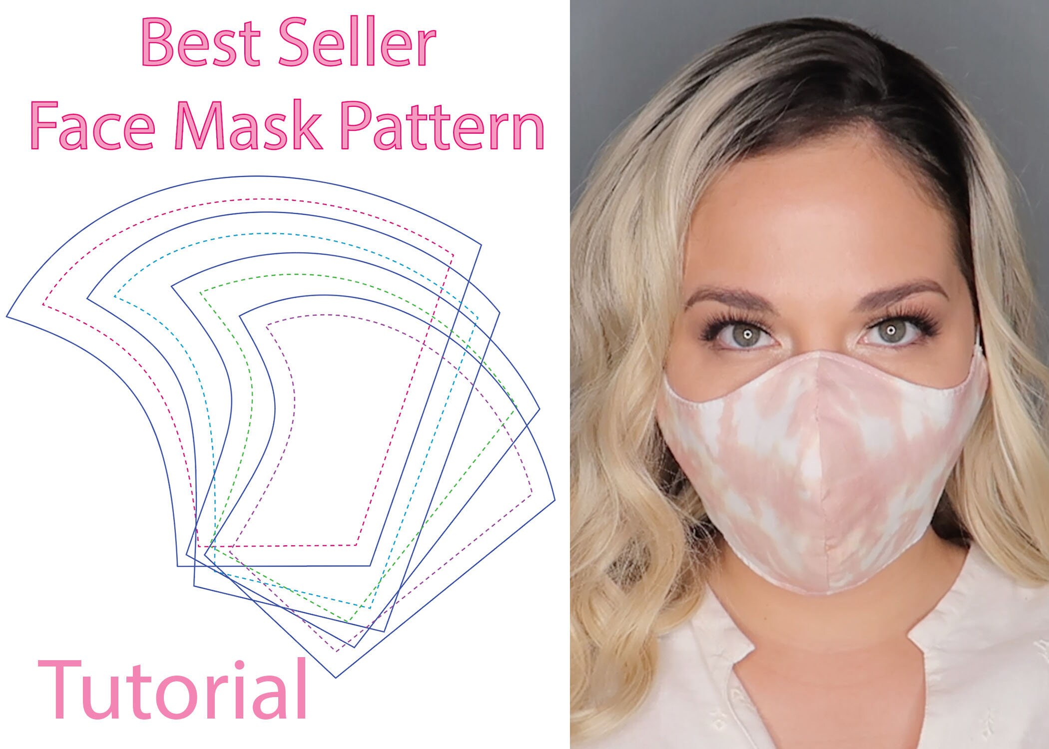 Face Mask Pattern Tutorial 4 Sizes 3 Layers Filter Pocket Face Etsy