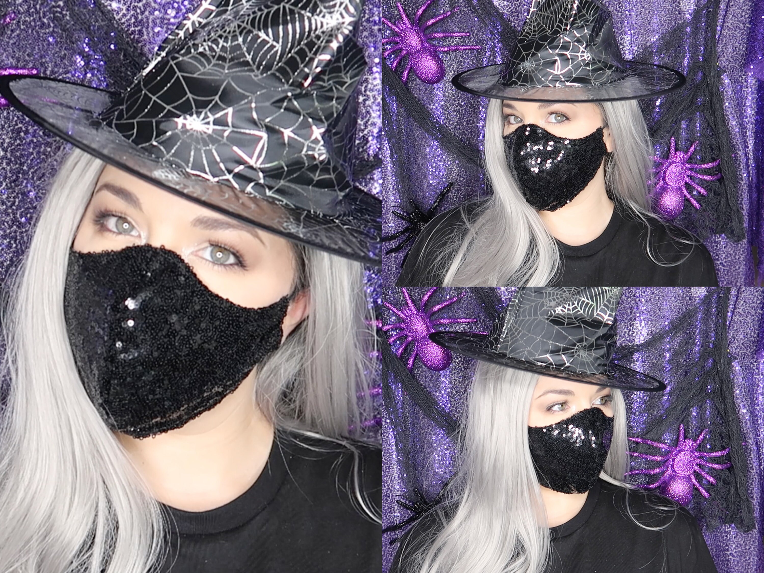 Witch Black Face Mask Halloween Face Mask Trick or Treat Etsy