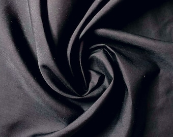 Black Poplin Fabric by Yard - 60 inches Width