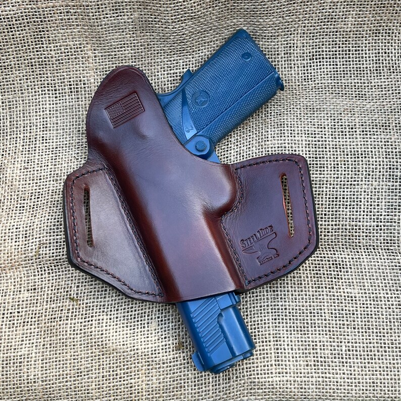 1911 Semi Auto Matching Holster & Magazine Pouch Custom Handmade CCW Concealment Colt Sig Kimber Rock Island .45ACP image 8