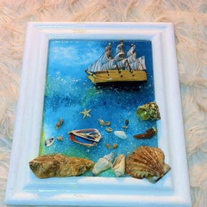 12X10 in Resin Ocean Art,Beach Painting,Coastal Art Ocean Resin Art, Resin Wave,Resin Sea, Ocean Scene, Resin Ocean Wall Art,Ocean Painting