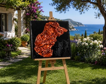 3D Plaster Fabric Texture Wall Art: Modern Abstract Sculpture