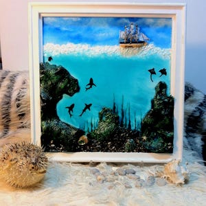 MADE-TO-ORDER Ocean Underwater Resin 3D Painting,Resin Home Decor,Ocean Resin Art, Resin Wave,Resin Sea, Ocean Scene,Resin Ocean Wall Art