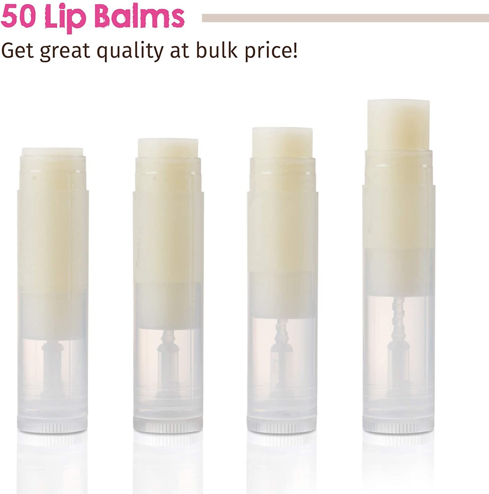 White Solid Lip Balm Bulk Containers With Fresh Coconut and Strawberry