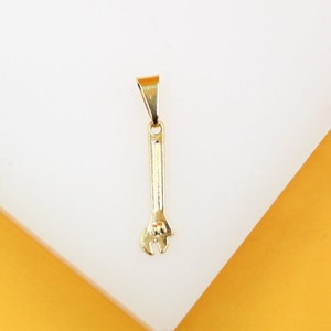 18K Gold Filled Wrench Pendant | Gold Wrench Charm | Gold Filled Wrench Tool Pendant | Gold Pendant for Men | Wholesale