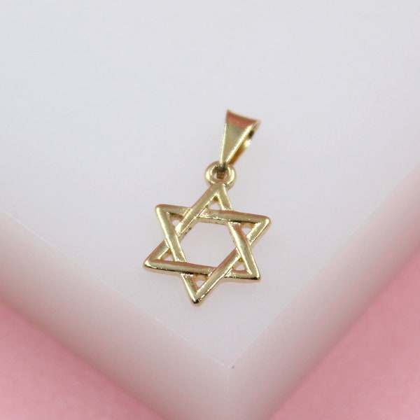 18K Gold Filled Small Star of David Pendant For Jewish Religious Pendant Jewelry Making & Craft Making Supplies