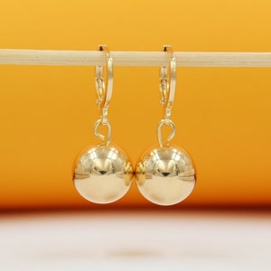 Gold Bead Dangle Earrings For 18K Gold Filled Drop Lever Back Earrings For Wholesale Gold Bead Jewelry