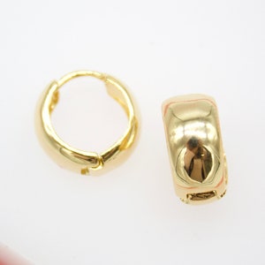 18K Gold Filled 7mm Thick Huggies Earrings For Wholesale Earring Findings (L264-266)