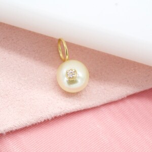 18K Gold Filled Pearl Charms For Jewelry Making Bracelet Craft Supplies