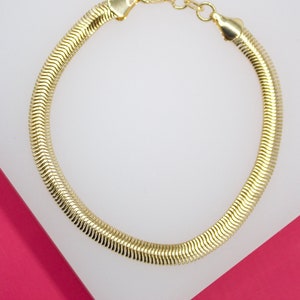 18K Gold Filled 5mm Slinky Snake Chain Bracelet For Wholesale Bracelets Jewelry (I8)