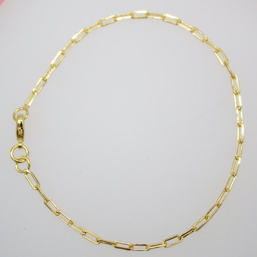 18K Gold Filled Figaro 4mm Link Chain Bracelet for Wholesale Etsy