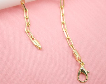 18K Gold Filled 3mm PaperClip Chain For Wholesale Clip Chains And Jewelry Making Supplies Findings (F177-178)