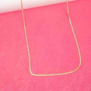 18K Gold Filled 1mm Box Chain For Wholesale Dainty Chains Jewelry Styling and Making  (F116)