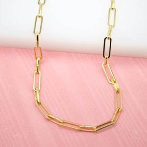 18K Gold Filled 4mm Slim Paper Clip Chain For Wholesale Clip Chains And Jewelry Making Supplies Findings (F171)