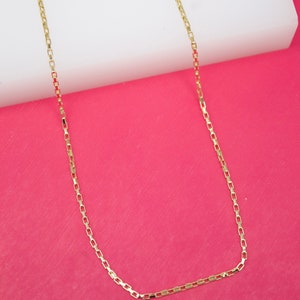 18K Gold Filled 1mm Diamond Cut Box Chain For Wholesale Dainty Chains (F166)