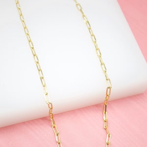 18K Gold Filled 3mm PaperClip Chain For Wholesale Clip Chains And Jewelry Making Supplies Findings F177-178 image 2