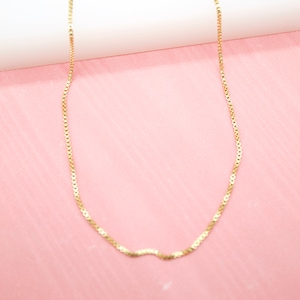 18K Gold Filled 1mm Box Chain For Wholesale Finished Necklace Dainty Jewelry (F115)