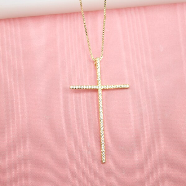 Gold Cross Necklace Etsy