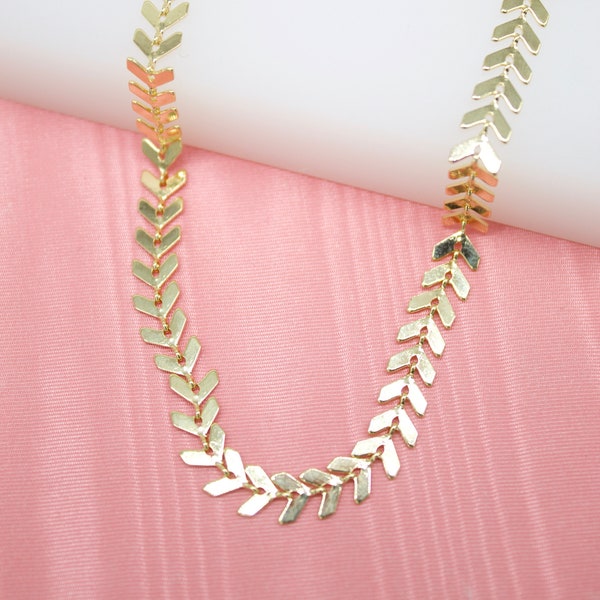 18K Gold Filled SHINY Arrow Chevron Choker For Wholesale Necklace Dainty Jewelry Making Supplies (G39)