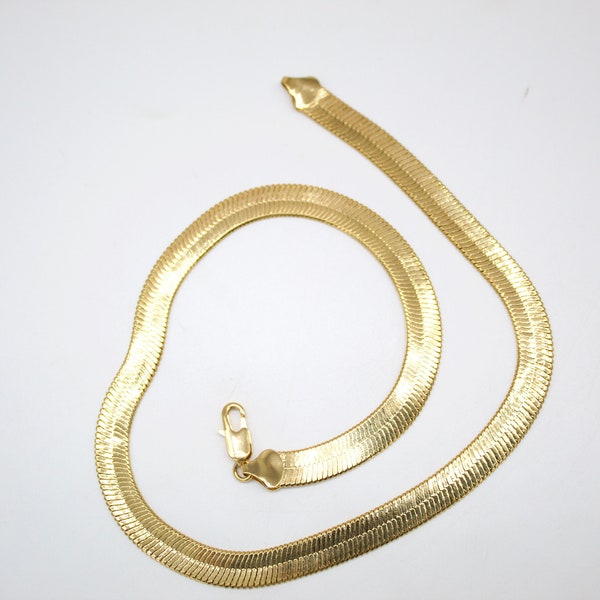 18K Gold Filled 6mm Herringbone Snake Chain For Wholesale Necklace Jewelry Making Supplies (H38-39)