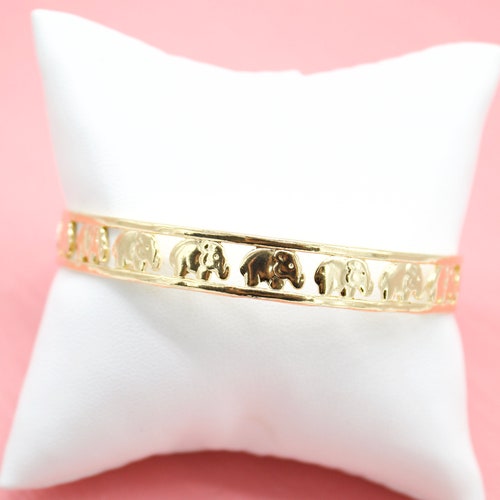 18K Gold Filled Elephant Bangle Bracelet for Wholesale Bangles Etsy