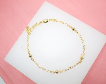 18K Gold Filled 5mm Bead Anklet For Wholesale Dainty Beaded Ankle Bracelet Jewelry Making Supplies