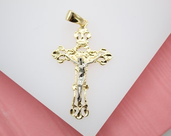 Christ Pendant Gold Religious Cross 18KT Gold Filled Symbol Charms,Coptic Pendants,Bulk Pendants,Gold Filled,Wholesale Findings
