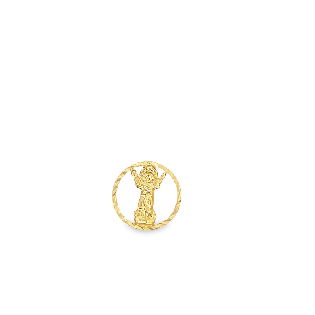18K Gold Filled Round Outlined Divino Niño Nino Pendant for Wholesale