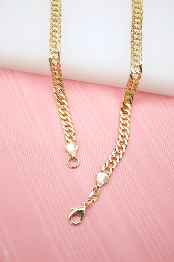 18K Gold Filled 6mm Cuban Double Curb Cuban Link Chain For Wholesale Chains And Jewelry Making Supplies Findings F34