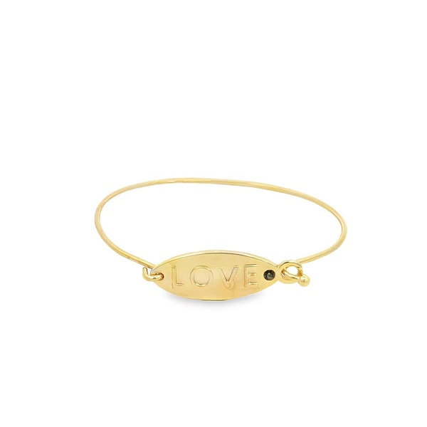 Bracelet jonc boucle d'amour rempli d'or 18 carats avec pierre Cz pour la vente en gros de bracelets joncs et de bijoux (B25)