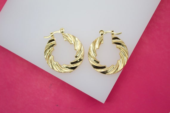 18K Gold Filled Designed Twist Lever Back Earrings for Wholesale