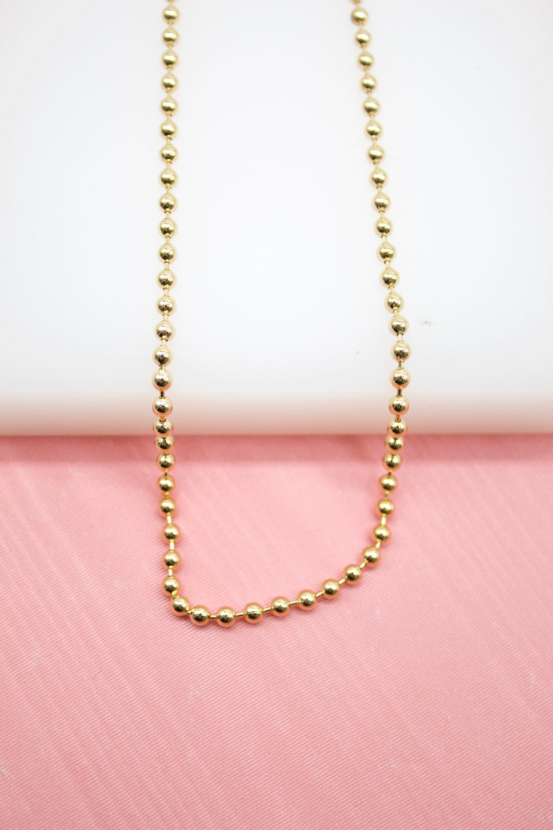 18K Gold Filled 3mm Ball Chain Choker for Wholesale Necklace Dainty