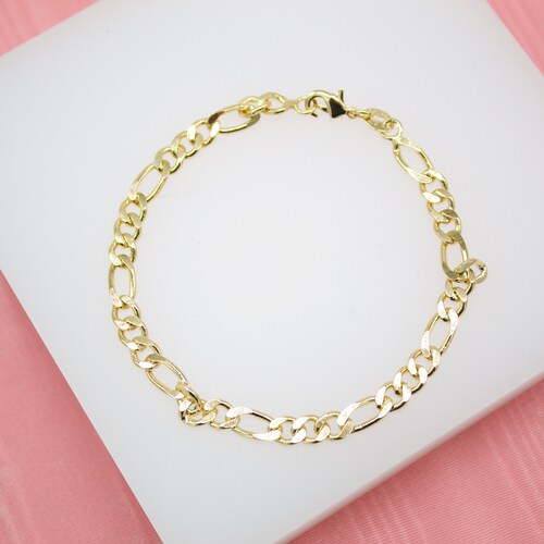 18K Gold Filled Paper Clip Link Bracelet for Wholesale Etsy