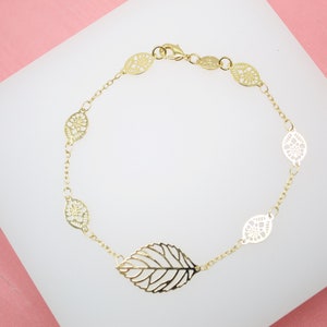 Nature Leaf Bracelet For Wholesale Jewelry And Findings 18K Gold Filled