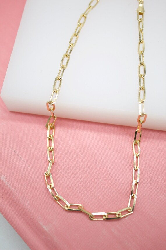 Gold filled paperclip chain on sale wholesale