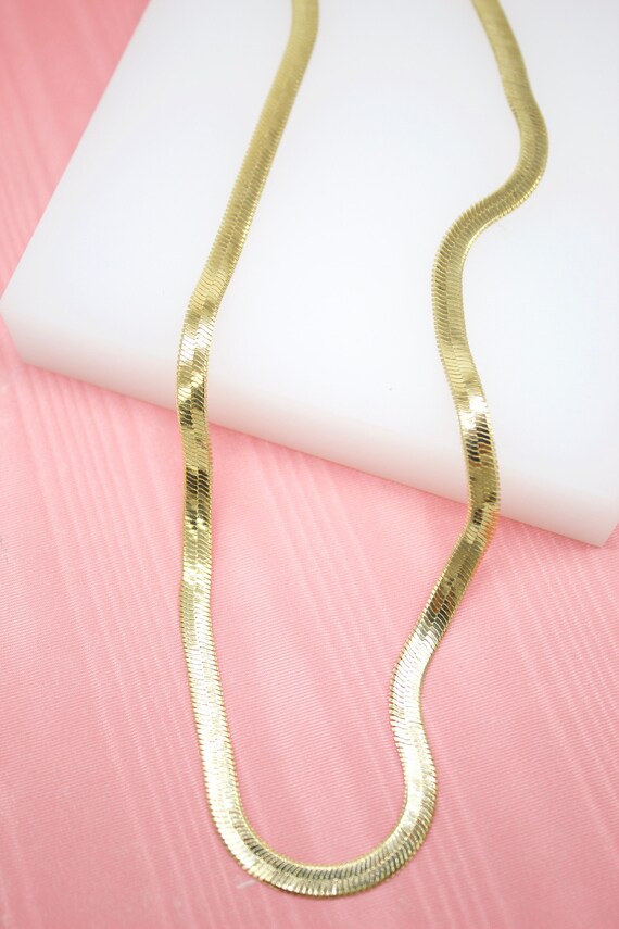 Cadena de serpiente de espiga 4 con relleno de oro de 18 - México