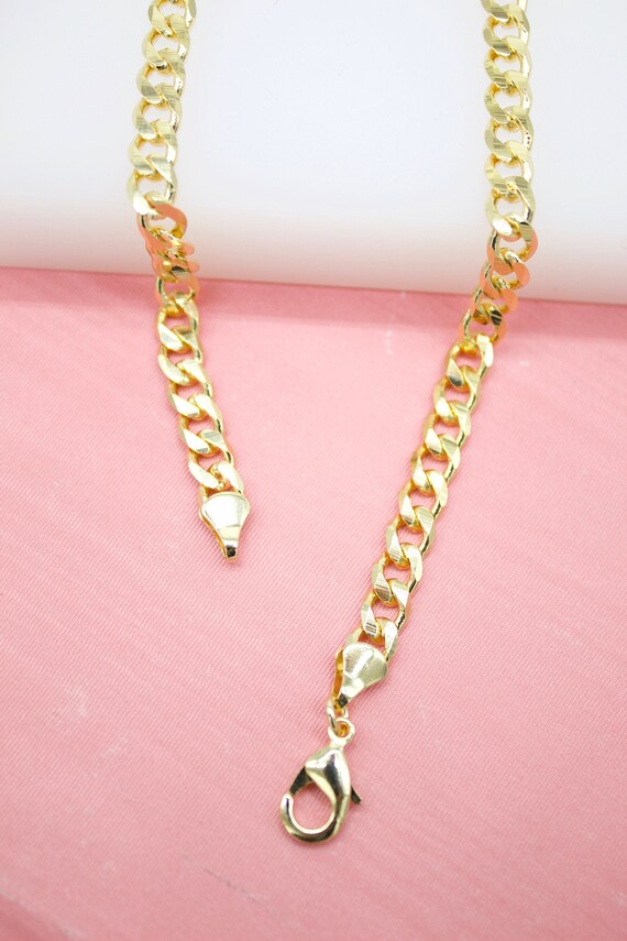 18K Gold Filled 4mm Cuban Curb Link Chain For Wholesale Chains And Jewelry Making Supplies Findings