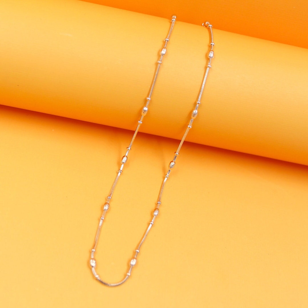 18K Gold Filled Beaded Snake Chain Necklace Gold Snake Chain Etsy