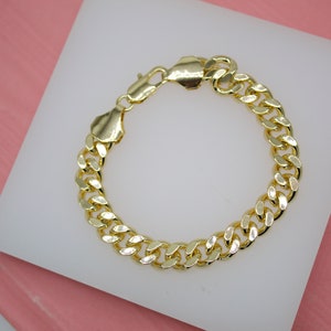 18K Gold Filled Cuban Link 9mm Chain Bracelet For Wholesale Bracelets Jewelry Making Supplies (I247)