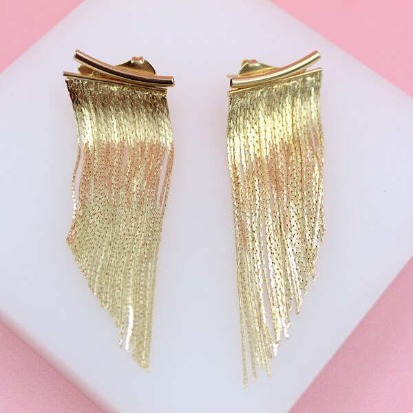 Gold Tassel Earrings Etsy