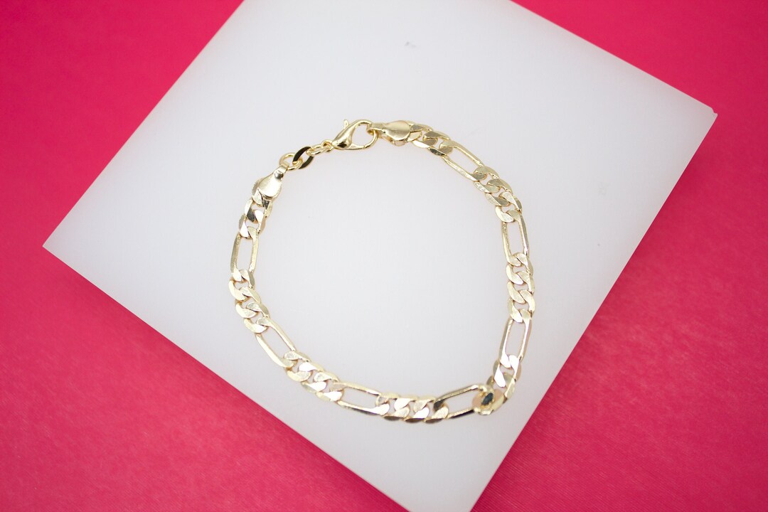 18K Gold Filled Figaro 5mm Chain Bracelet for Wholesale Bracelets I254 -  Etsy