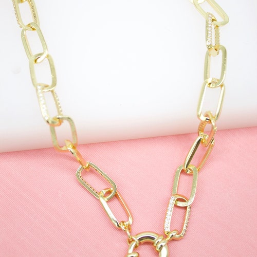 18K Gold Filled Round Paperclip Chain for Wholesale Paper Clip Etsy